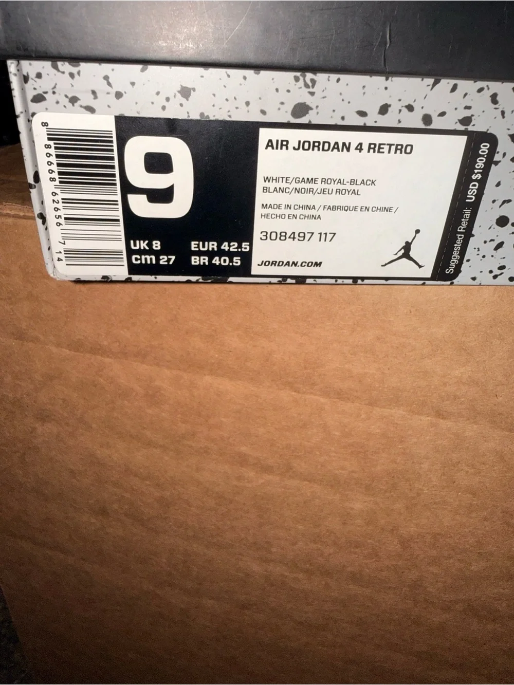 Air Jordan 4 Retro Motorsport 2017 size 9 PREOWNED EXCELLENT OG BOX